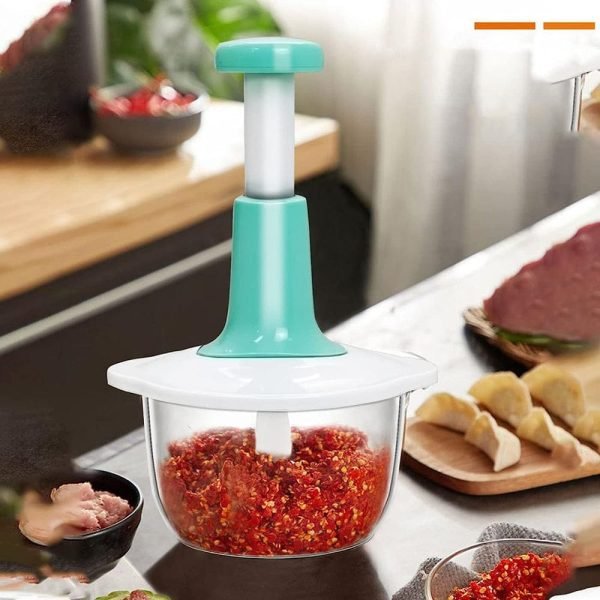 Manual Hand Push Chopper – 2L Vegetable Dicer
