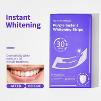 Purple Instant Teeth Whitening Strips – 14 Treatments | 30-Minute Teeth Whitening