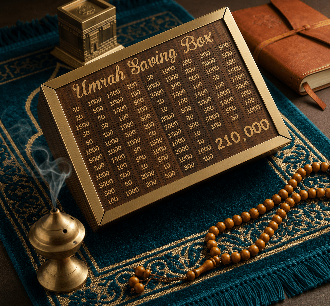 Premium Umrah Saving Box – 210,000 PKR Goal - pak trove