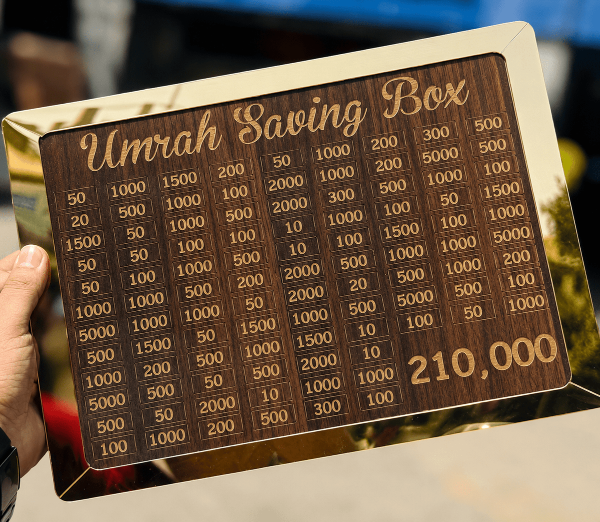 Premium Umrah Saving Box – 210,000 PKR Goal